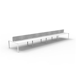 Rapidline Deluxe Infinity Desk Profile Leg Double Sided Grey Eco Screen 8 Ppl 4800mmW Wht/W