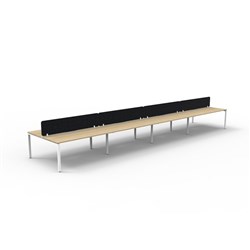 Rapidline Deluxe Infinity Desk Profile Leg Double Sided Black Eco Screen 8 Ppl 6000mmW Oak/W