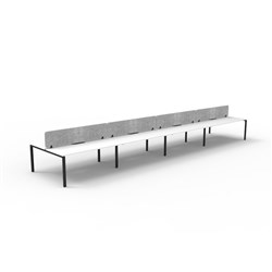 Rapidline Deluxe Infinity Desk Profile Leg Double Sided Grey Eco Screen 8 Ppl 6000mmW Wht/B