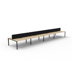 Rapidline Deluxe Infinity Desk Profile Leg Double Sided Black Eco Screen 8 Ppl 7200mmW Oak/B