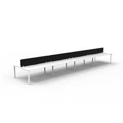 Rapidline Deluxe Infinity Desk Profile Leg Double Sided Black Eco Screen 8 Ppl 7200mmW Wht/W