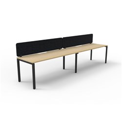 Rapidline Deluxe Infinity Desk Profile Leg Single Sided Black Eco Screen 2 Ppl 2400mmW Oak/B