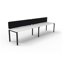 Rapidline Deluxe Infinity Desk Profile Leg Single Sided Black Eco Screen 2 Ppl 2400mmW Wht/B