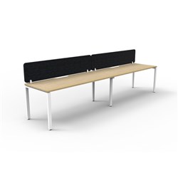 Rapidline Deluxe Infinity Desk Profile Leg Single Sided Black Eco Screen 2 Ppl 3600mmW Oak/W