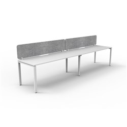 Rapidline Deluxe Infinity Desk Profile Leg Single Sided Grey Eco Screen 2 Ppl 3600mmW Wht/W