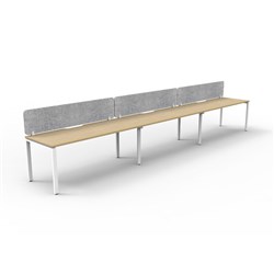 Rapidline Deluxe Infinity Desk Profile Leg Single Sided Grey Eco Screen 3 Ppl 4500mmW Oak/W