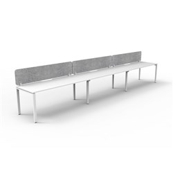 Rapidline Deluxe Infinity Desk Profile Leg Single Sided Grey Eco Screen 3 Ppl 5400mmW Wht/W