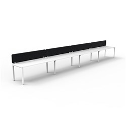 Rapidline Deluxe Infinity Desk Profile Leg Single Sided Black Eco Screen 4 Ppl 4800mmW Wht/W