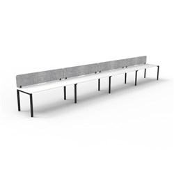Rapidline Deluxe Infinity Desk Profile Leg Single Sided Grey Eco Screen 4 Ppl 7200mmW Wht/B
