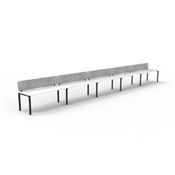 Rapidline Deluxe Infinity Desk Profile Leg Single Sided Grey Eco Screen 5 Ppl 6000mmW Wht/B