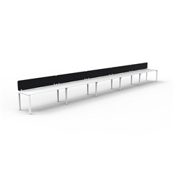 Rapidline Deluxe Infinity Desk Profile Leg Single Sided Black Eco Screen 5 Ppl 7500mmW Wht/W