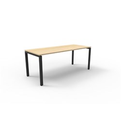 Rapidline Deluxe Steel Frame Table Profile Leg 1500W x 750D x 730mmH Oak Top Black Frame