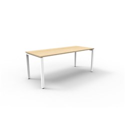 Rapidline Deluxe Steel Frame Table Profile Leg 1800W x 750D x 730mmH Oak Top White Frame
