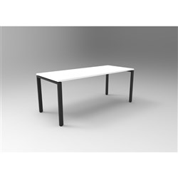 Rapidline Deluxe Steel Frame Table Profile Leg 2100W x 750D x 730mmH White Top Black Frame