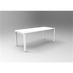 Rapidline Deluxe Steel Frame Table Profile Leg 2100W x 750D x 730mmH White Top White Frame