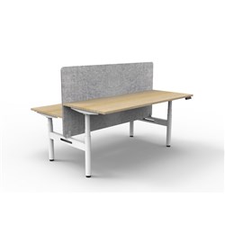 Rapidline HALO+ Back to Back Workstation Grey Eco Screen 2 Person 1200mmW Oak/White