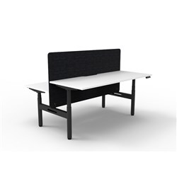 Rapidline HALO+ Back to Back Workstation Black Eco Screen 2 Person 1200mmW White/Black