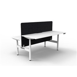 Rapidline HALO+ Back to Back Workstation Black Eco Screen 2 Person 1200mmW White/White