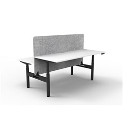 Rapidline HALO+ Back to Back Workstation Grey Eco Screen 2 Person 1500mmW White/Black