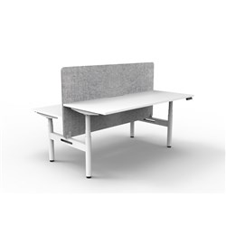 Rapidline HALO+ Back to Back Workstation Grey Eco Screen 2 Person 1500mmW White/White