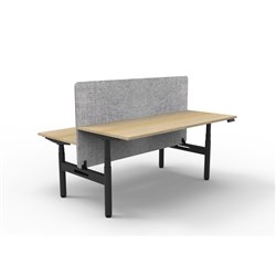 Rapidline HALO+ Back to Back Workstation Grey Eco Screen 2 Person 1800mmW Oak/Black