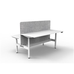 Rapidline HALO+ Back to Back Workstation Grey Eco Screen + Tray 2 Person 1200mmW Wht/Wht