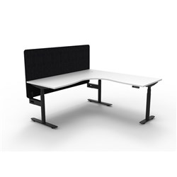 Rapidline HALO+ Corner Workstation Black Eco Screen 1800/1800W x 1270mmH White/Blk