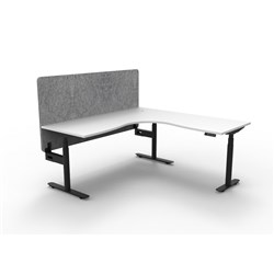 Rapidline HALO+ Corner Workstation Grey Eco Screen 1800/1800W x 1270mmH White/Blk
