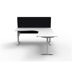 Rapidline HALO+ Corner Workstation Black Eco Screen 1800/1800W x 1270mmH White/Wht