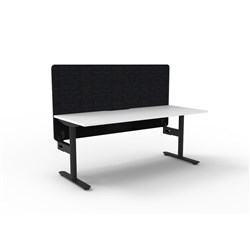 Rapidline Halo Static Single Sided Workstation Black Eco Screen 1500Wx750Dx730mmH Wht/B
