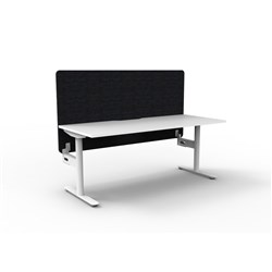 Rapidline Halo Static Single Sided Workstation Black Eco Screen 1500Wx750Dx730mmH Wht/W