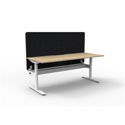 Rapidline Halo Static Single Sided Workstation Black Eco Screen+Tray 1800W x 730mmH O/W