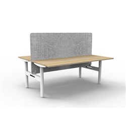 Rapidline Halo Static Back To Back Workstation Grey Eco Screen 2 Person 1200W Oak/Wht