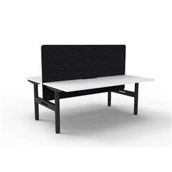 Rapidline Halo Static Back To Back Workstation Black Eco Screen 2 Person 1200W Wht/Blk