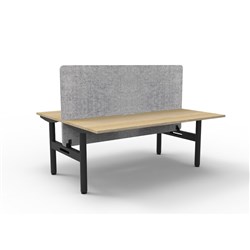 Rapidline Halo Static Back To Back Workstation Grey Eco Screen 2 Person 1500W Oak/Blk