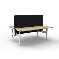 Rapidline Halo Static Back To Back Workstation Black Eco Screen 2 Person 1800W Oak/Wht