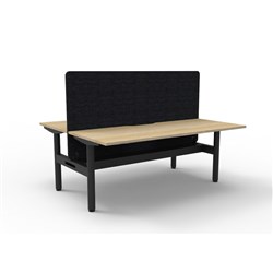Rapidline Halo Static Back To Back Workstation Black Eco Screen+Tray 2 Person 1200W O/B