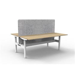 Rapidline Halo Static Back To Back Workstation Grey Eco Screen+Tray 2 Person 1200W O/W