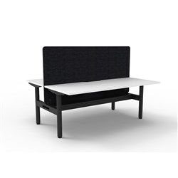 Rapidline Halo Static Back To Back Workstation Black Eco Screen+Tray 2 Person 1500W W/B