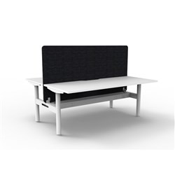 Rapidline Halo Static Back To Back Workstation Black Eco Screen+Tray 2 Person 1800W W/W