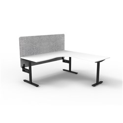 Rapidline Halo Static Corner Workstation Grey Eco Screen 1800/1500W x 750D x 730mmH W/B