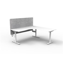 Rapidline Halo Static Corner Workstation Grey Eco Screen 1800/1500W x 750D x 730mmH W/W