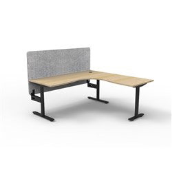 Rapidline Halo Static Corner Workstation Grey Eco Screen 1800/1800W x 750D x 730mmH O/B