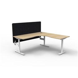 Rapidline Halo Static Corner Workstation Black Eco Screen 1800/1800W x 750D x 730mmH O/W