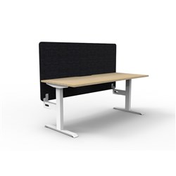 Rapidline Boost Static Single Sided Workstation Black Eco Screen 1200W x 730mmH Oak/Wht