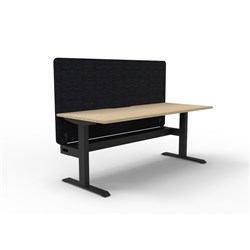 Rapidline Boost Static Single Sided Workstation Black Eco Screen+Tray 1800mmW Oak/Black