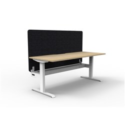 Rapidline Boost Static Single Sided Workstation Black Eco Screen+Tray 1800mmW Oak/White