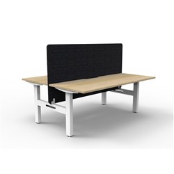 Rapidline Boost Static Back to Back Workstation Black Eco Screen 2 Person 1200mmW Oak/Wh