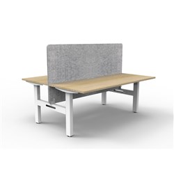 Rapidline Boost Static Back to Back Workstation Grey Eco Screen 2 Person 1200mmW Oak/Wh