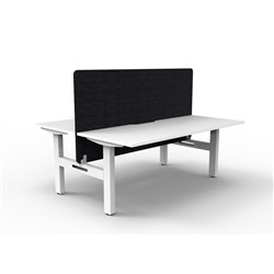 Rapidline Boost Static Back to Back Workstation Black Eco Screen 2 Person 1200mmW Wht/Wh